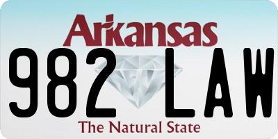 AR license plate 982LAW