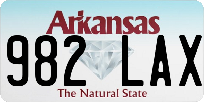 AR license plate 982LAX