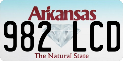 AR license plate 982LCD