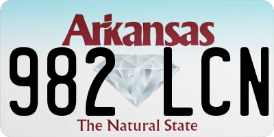 AR license plate 982LCN