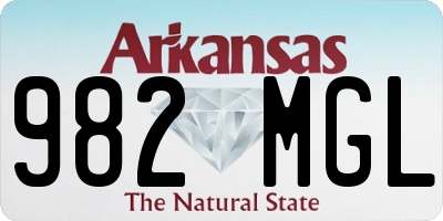 AR license plate 982MGL