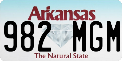 AR license plate 982MGM