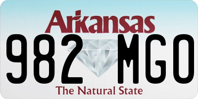 AR license plate 982MGO