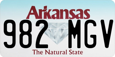 AR license plate 982MGV