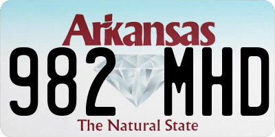 AR license plate 982MHD