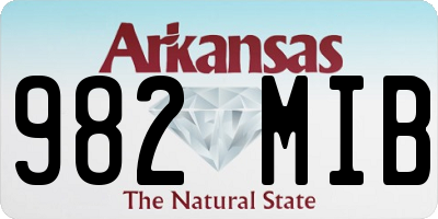 AR license plate 982MIB
