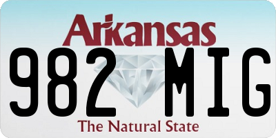 AR license plate 982MIG