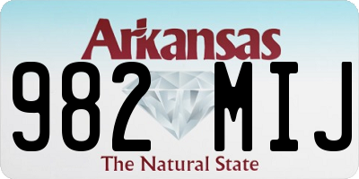 AR license plate 982MIJ