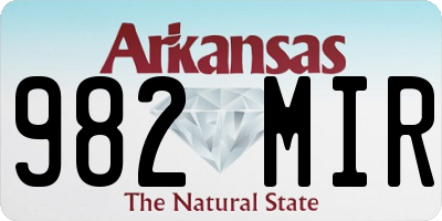 AR license plate 982MIR