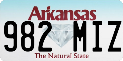 AR license plate 982MIZ