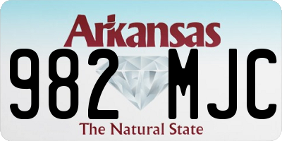 AR license plate 982MJC
