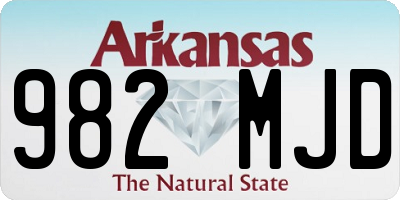 AR license plate 982MJD