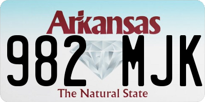 AR license plate 982MJK
