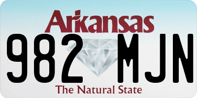 AR license plate 982MJN