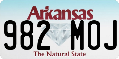 AR license plate 982MOJ
