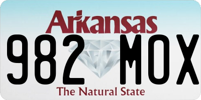 AR license plate 982MOX