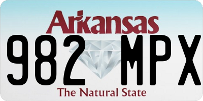 AR license plate 982MPX