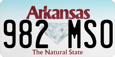 AR license plate 982MSO