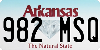 AR license plate 982MSQ