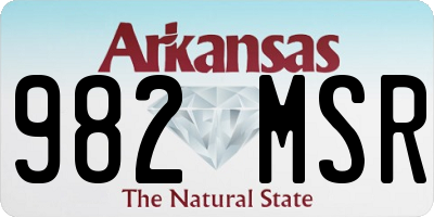 AR license plate 982MSR