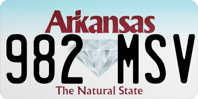AR license plate 982MSV