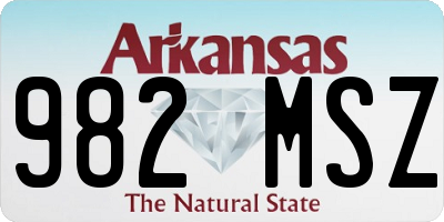 AR license plate 982MSZ