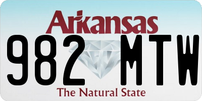 AR license plate 982MTW