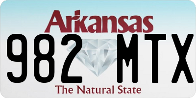 AR license plate 982MTX