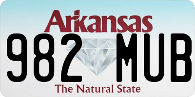 AR license plate 982MUB