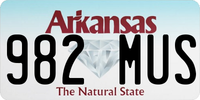 AR license plate 982MUS