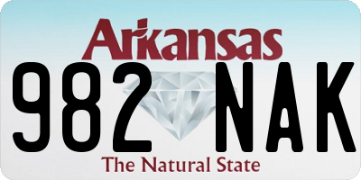 AR license plate 982NAK