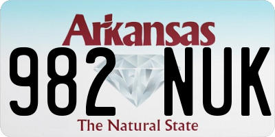 AR license plate 982NUK