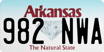 AR license plate 982NWA