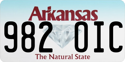 AR license plate 982OIC