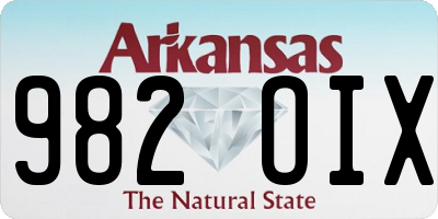 AR license plate 982OIX