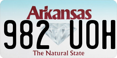AR license plate 982UOH