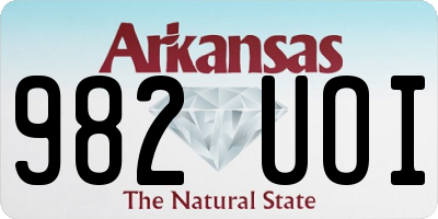 AR license plate 982UOI