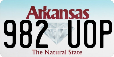 AR license plate 982UOP