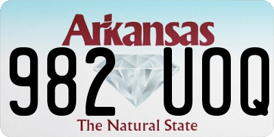 AR license plate 982UOQ