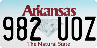 AR license plate 982UOZ