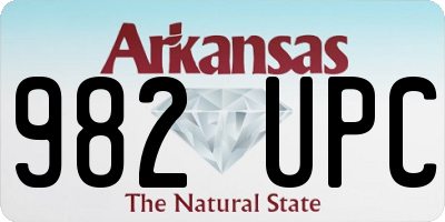 AR license plate 982UPC