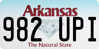 AR license plate 982UPI