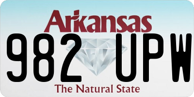 AR license plate 982UPW