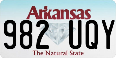 AR license plate 982UQY