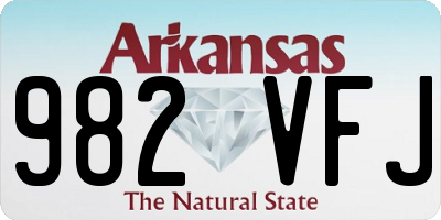 AR license plate 982VFJ