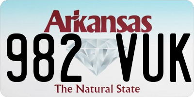 AR license plate 982VUK