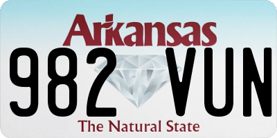 AR license plate 982VUN