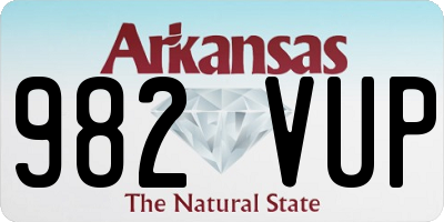 AR license plate 982VUP