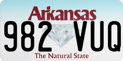 AR license plate 982VUQ