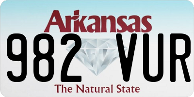 AR license plate 982VUR